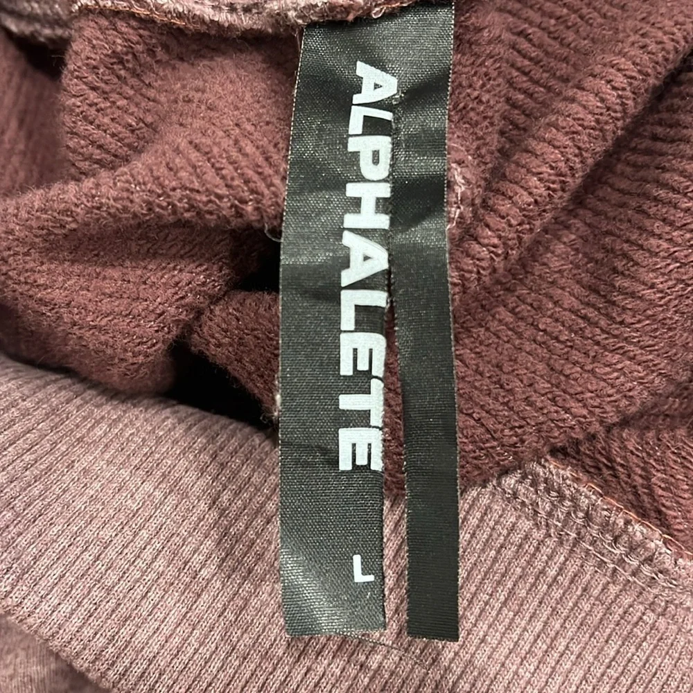 Alphalete Wide Leg Sweatpants in Brushed Fabric in Heather Maroon size Large - Picture 14 of 15